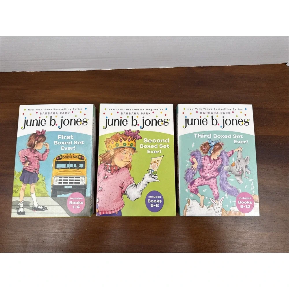 Lot of 12 Junie B. Jones Chapter Books 1-12- 4 Box Sets‎